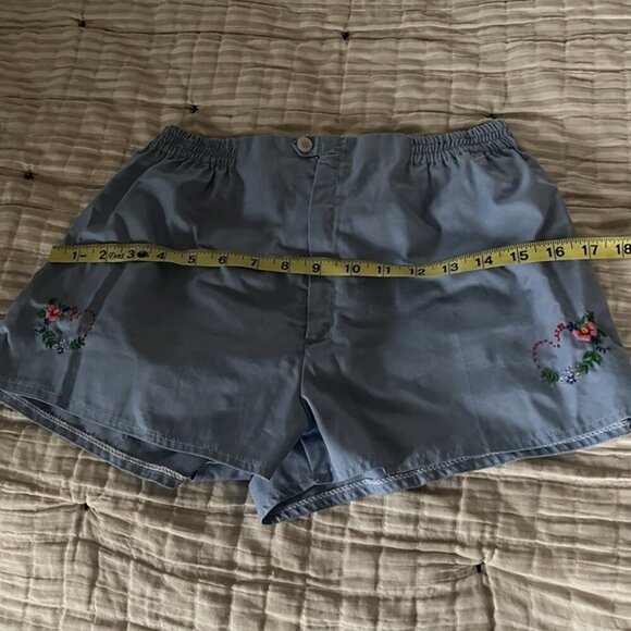 VTG Cest Jolie Embroidered Shorts sz M High Waisted Elastic Cottage Fairy Boho - Picture 5 of 7
